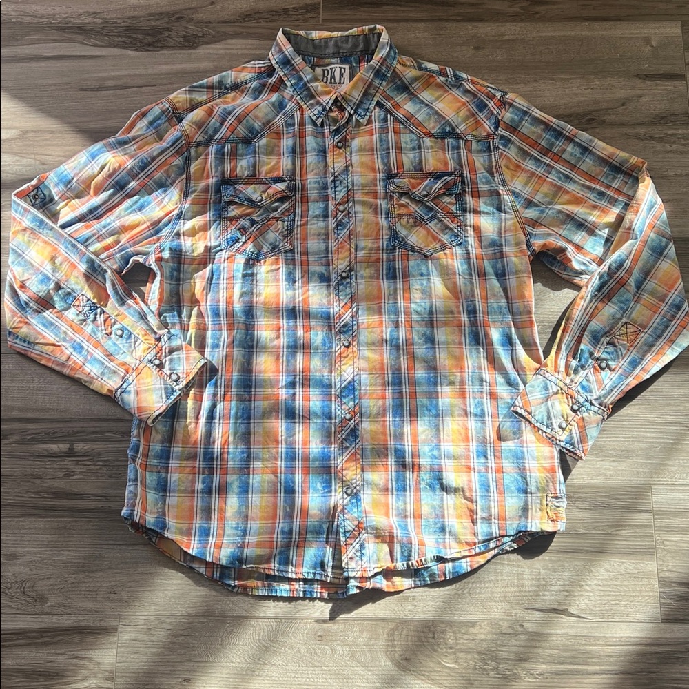 BKE Vibrant Plaid Long Sleeve Shirt